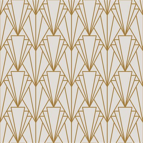 Vintage Art Deco Seamless Pattern. Line art geometric gold shapes ...