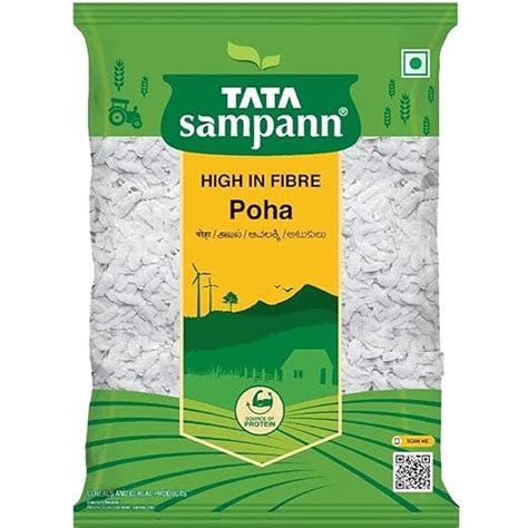 Tata Sampann, High in Fibre Poha(Thick), 500g : Amazon.in: Grocery ...