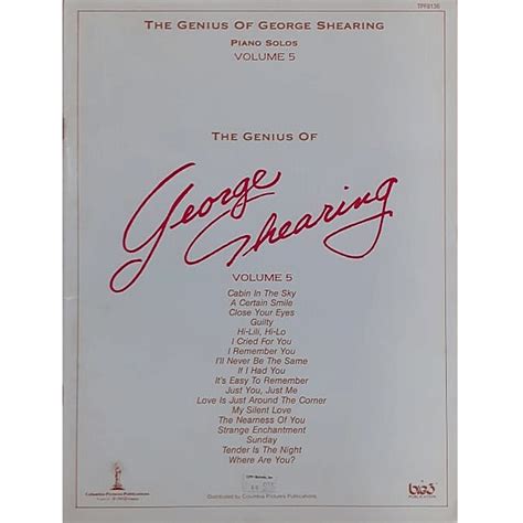 The Genius Of George Shearing Volume 5 - Piano Solos - TPF0136 - Leimar ...