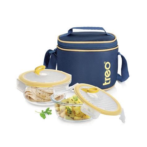 Buy Treo By Milton All Fresh Borosilicate Glass Round Tiffin set of 2 ...