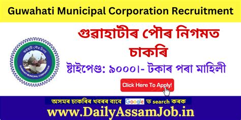 Assam Career :: Guwahati Municipal Corporation Recruitment 2023 for 12 ...