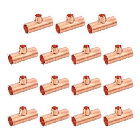25Pcs 3/8" x 1/4" x 3/8" Copper Reducing Tee Pressure Pipe Fitting ...