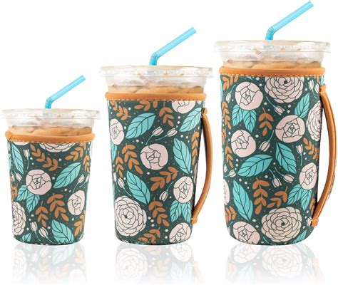 Amazon.com: KJQJLY 3 Pack Reusable Iced Coffee Sleeves for Iced Coffee ...