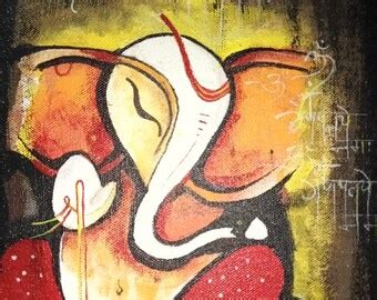 Buy Lord Ganesha Acrylic Painting Canvas Painting Wall Decor Abstract ...