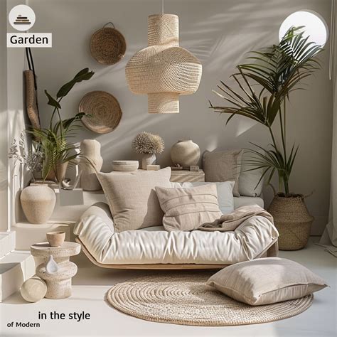 Modern Garden: White, Beige & Light Brown Tranquility