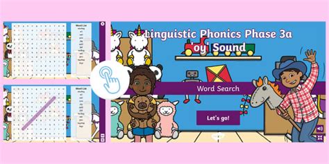 Linguistic Phonics Phase 3a 'oy' Sound Interactive Word Search