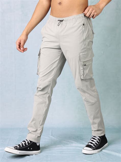 Men Light Grey Parachute Cargo Pants – FYVA