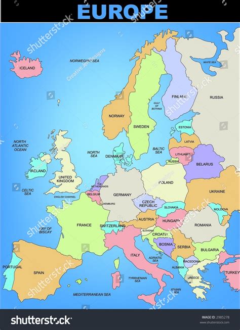 Modern Map of Europe 的图像结果
