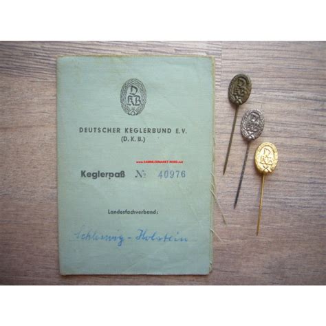 Deutscher Kegelbund e.V. (DKB) - ID card & achievement badge bronze ...