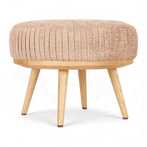 Zoya - Ash/Oak/Beech Round Ottoman | Alankaram