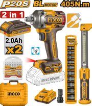 INGCO CIWLI2085 Brushless Cordless Impact Wrench 850Nm 3 Speed, 2pcs 4 ...