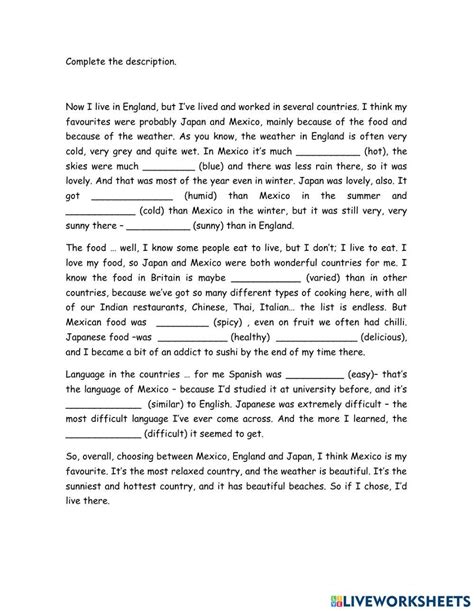 Compraretive Worksheet 的图像结果