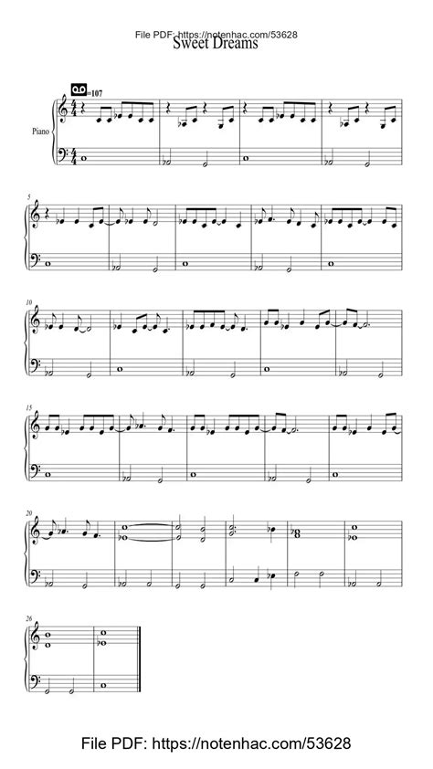 Sweet Dreams - Download Free Piano Sheet Music (PDF) | Free PDF, MIDI ...