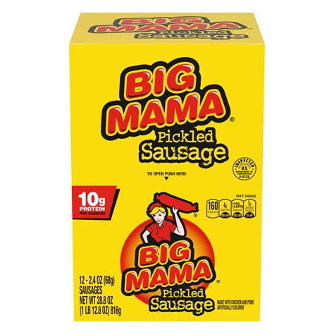 Penrose Big Mama Pickled Sausages, Keto Friendly, 2.4 Oz, 12 Pack ...