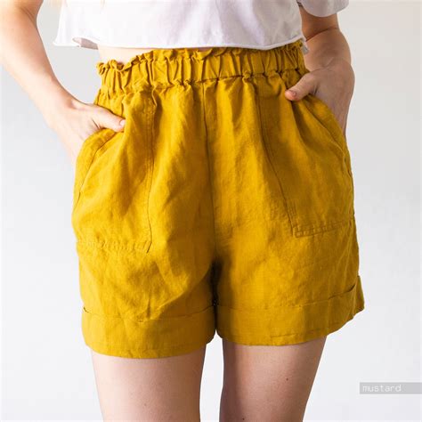 LINEN SHORTS WOMEN Stripe Linen Shorts Womens Linen Shorts - Etsy