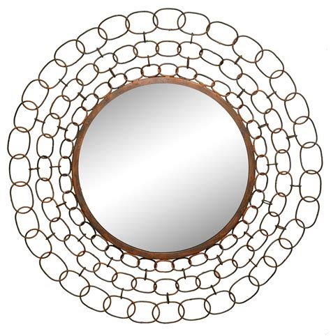Buy Logam Copper Antique Weave Decorative Round Wall Mirror Online at ...