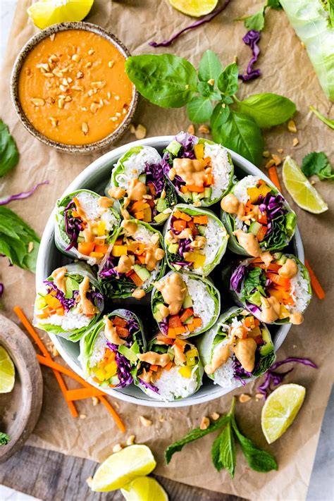 Vietnamese Spring Rolls Peanut Sauce Fresh Spring Rolls With Peanut