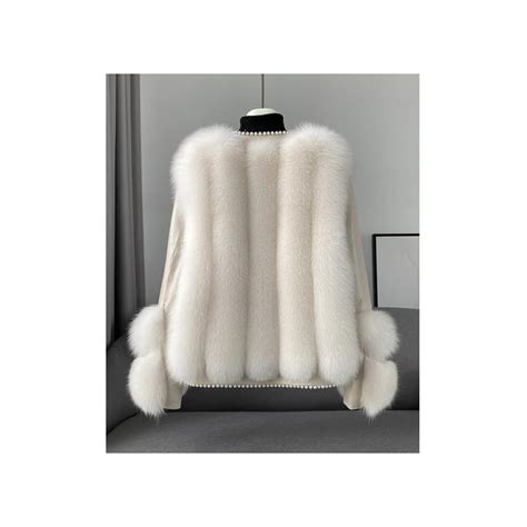 HANTONGHAO Pearl Fox Fur Coat Women's Short Fur | Ubuy India