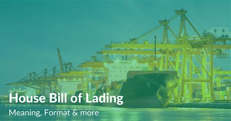 House Bill of Lading | Meaning, Format & more | Drip Capital