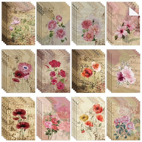 Decoupage Paper Pack - Black Floral Print (A4) - 4 Sheets - Worksheets ...