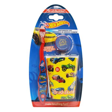 Brush Buddies Kid Hot Wheels Manual Toothbrush Set ( Toothbrush, Cap ...