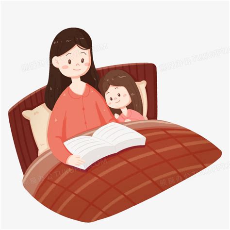妈妈给女儿讲睡前故事高清图片下载-正版图片501695635-摄图网