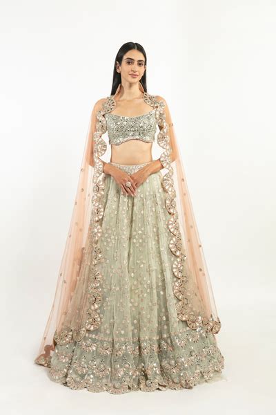 Mint Green Embellished Lehenga Set – abhinavmishra