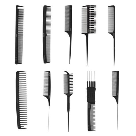 Pro Carbon Comb Set – 10 Premium Combs for Precision Styling