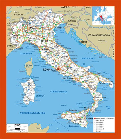 Road map of Italy | Maps of Italy | Maps of Europe | GIF map | Maps of ...