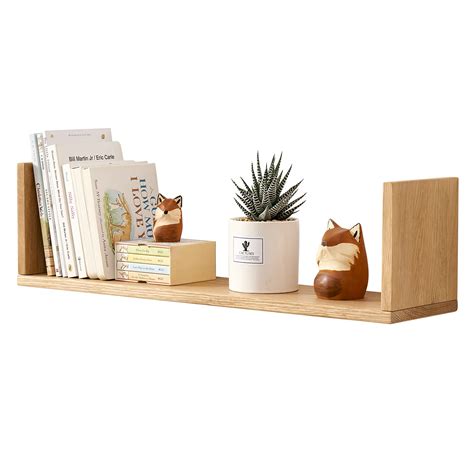 Buy INMAN OAKERLAND Solid Oak Floating Shelves Wooden Display Shelves U ...