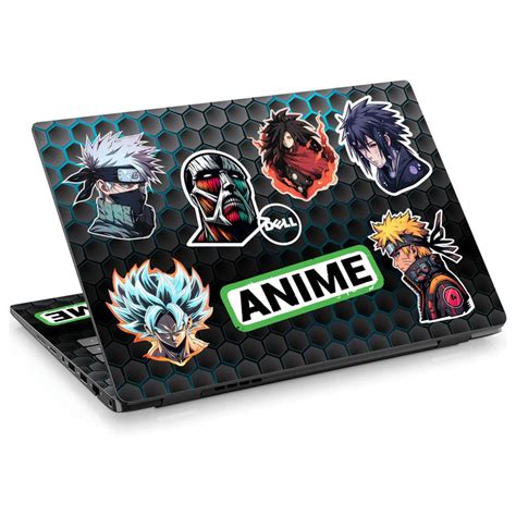 Shop Anime Icons Collage Honeycomb Laptop Skin for Dell | Buy Online ...