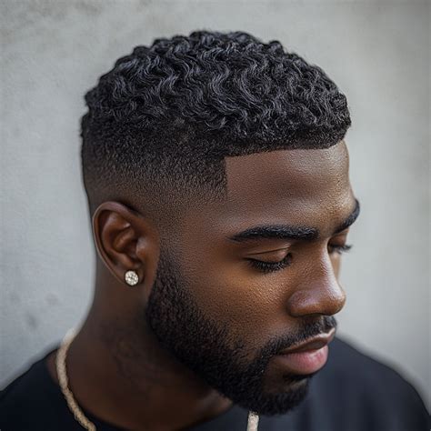 High fade with waves Black male hairstyles | Mens haircuts fade ...