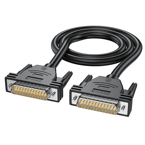 DB25 Cable Male to Male Black D-SUB 25 pin Serial Shielded Cable 10 ...