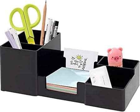 Xacton Desk Organizer with Pencil Holders, Sticky Notes, Paperclip ...