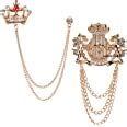 Buy Mahi Rose Gold Plated Combo of Crown and Unicorn Chain Brooch with ...