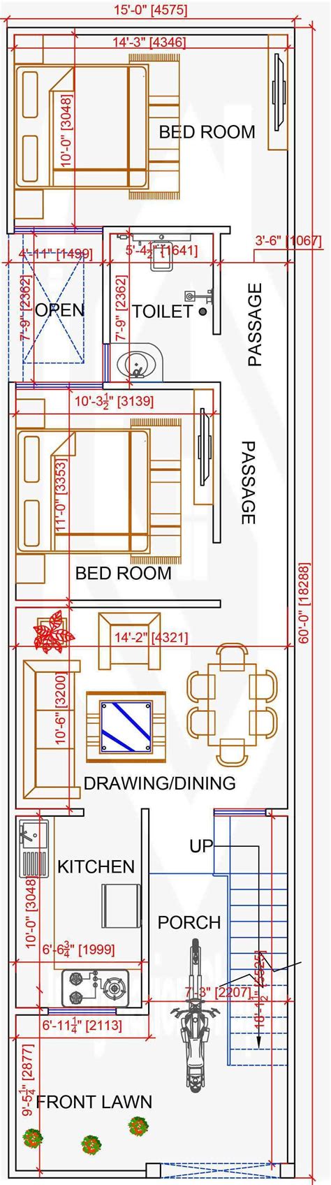 Two Bedroom - 60m2 - Eco-Kithomes