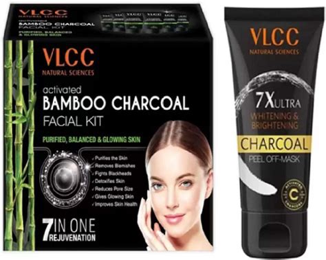 VLCC Bamboo Charcoal Facial Kit Charcoal Peel Off Mask (2 Items in the ...