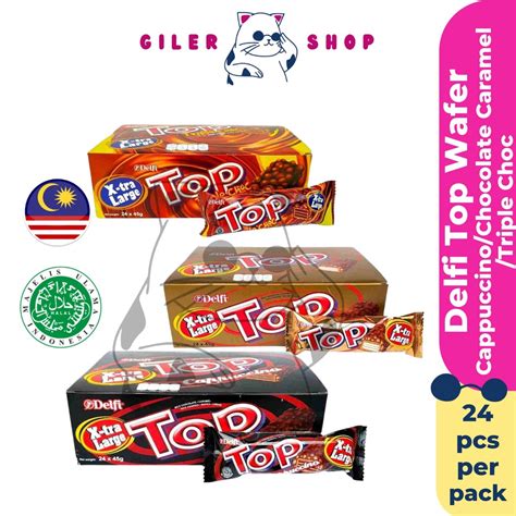 Top Choco Wafer Delfi x24pcs Choco Crispies Triple Choco Milk Chocolate Caramel Cappuccino X-tra ...