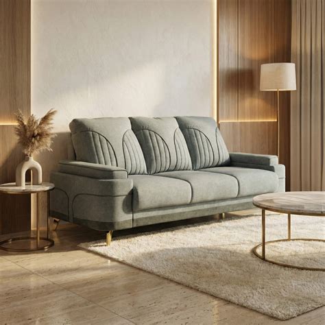 3 Seater sofa - Milan Grey [Backrest: Fabric] By Stories – Stories ...