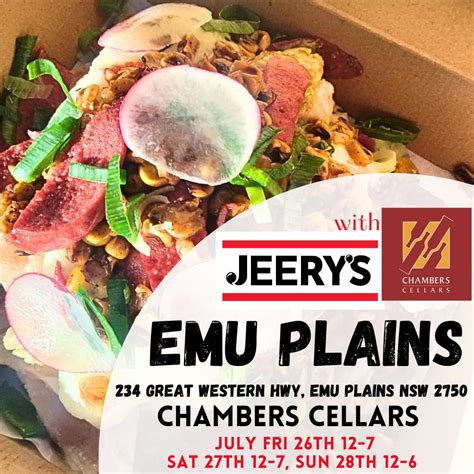 Jeerys @ Emu Plains , Emu Plains Chambers Cellars, Penrith, 26 July to ...