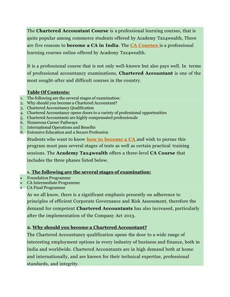 PPT - Know about the reasons for becoming a Chartered Accountant. | Academy Tax4Wealth ...