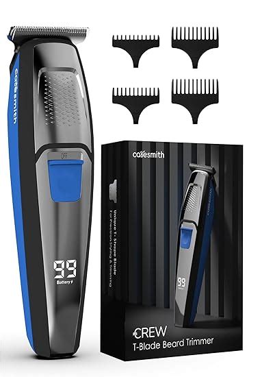 Caresmith Crew T-Blade Beard Trimmer for Men Rechargeable | Solid Steel ...
