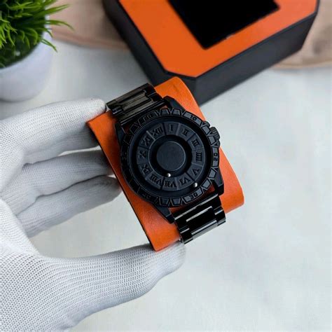New Magnetic Ball Watch for Men – Unique Rotating Dial, Luxury Black ...