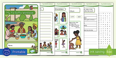 Grade 3 Phonics: -ful suffix Workbook (teacher made)