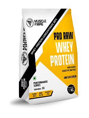 Muscle Fibre Performance Series Raw Whey Protein (Unflavoured, 1 Kg ...