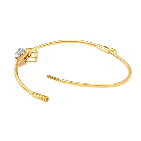 14KT Yellow-White-Rose Gold Bangle