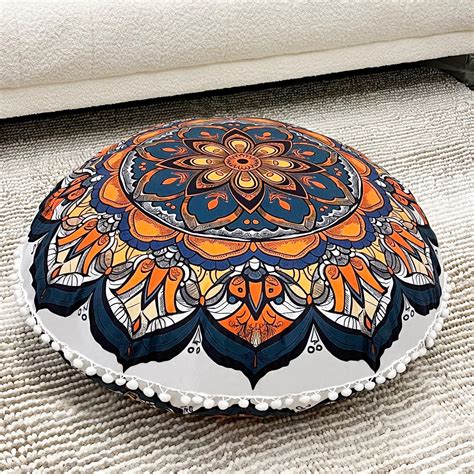 Amazon.com: Tinideya Boho Meditation Floor Pillow 24 Inch Linen Round ...