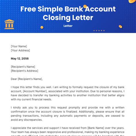 Close Bank Account Letter Template - prntbl.concejomunicipaldechinu.gov.co