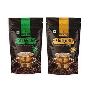 Continental Malgudi Filter Coffee Powder, 500g Pouch, Pack of 2 (80 % ...