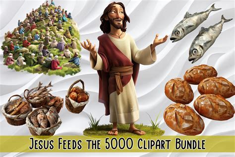 Jesus Feeds the 5000 Clipart Bundle | Digital Download | Biblical ...